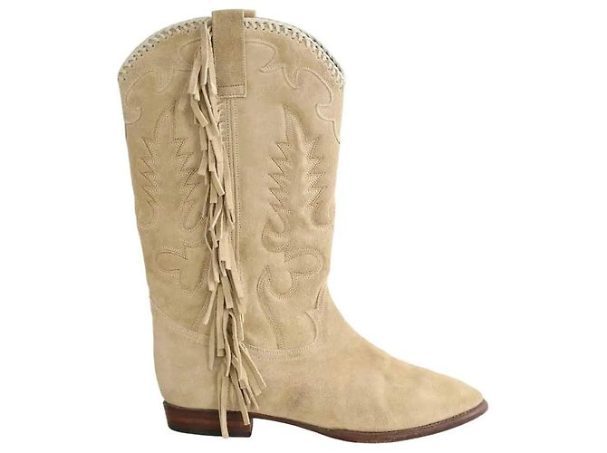 Autre Marque Beige Wildlederstiefel