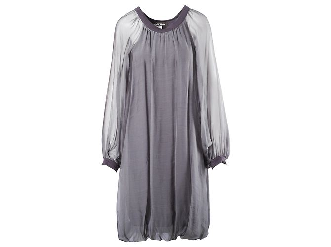Autre Marque Grau Transparente Viskose-Seiden-Cape-Kleid von Stephan Janson