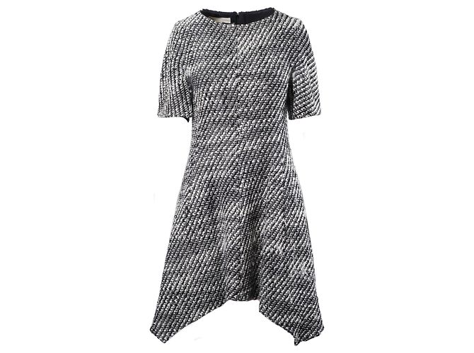 Stella Mc Cartney Vestido Mini Asimétrico de Tweed Stella McCartney Blanco