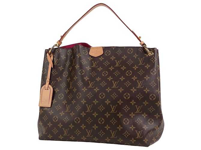 Borsa a Spalla Graceful MM di Louis Vuitton Marrone Rosa Monogramma