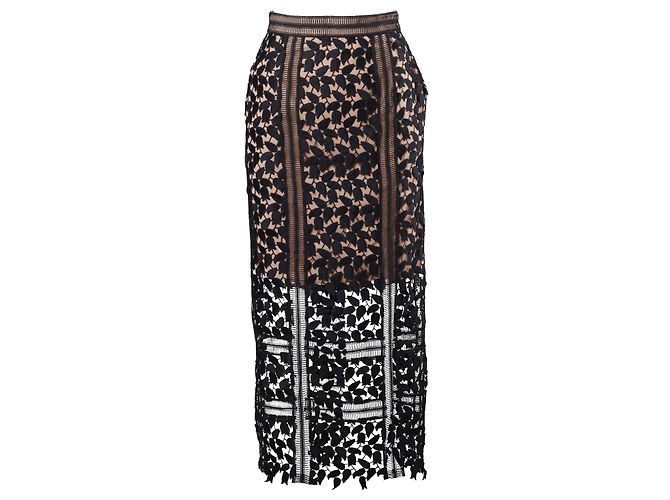 Midi Blumenrock Self Portrait Schwarz