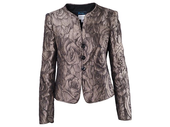 Chaqueta Armani con Estampado Floral Marrón Castaño