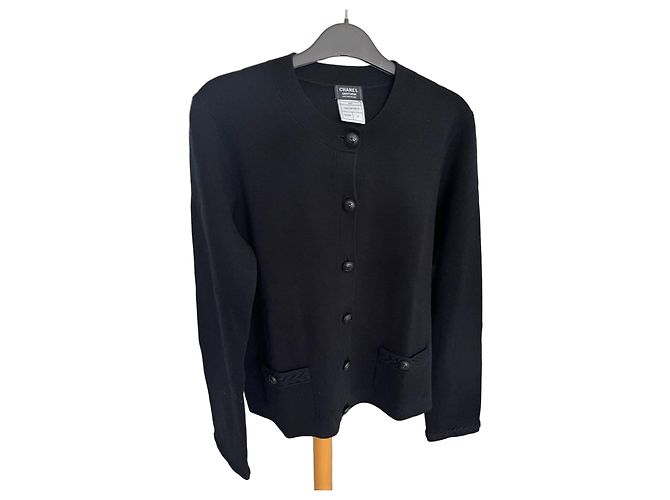 Chanel Pullover Schwarz Wolle