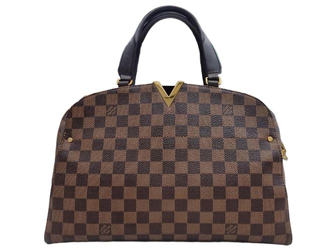 Bowling Louis Vuitton Bolsa de boliche e bolsa de ombro em lona Damier Marrom
