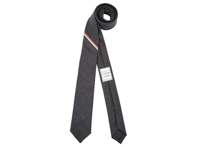 Thom Browne Cravatta Grigio Scuro Marrone 