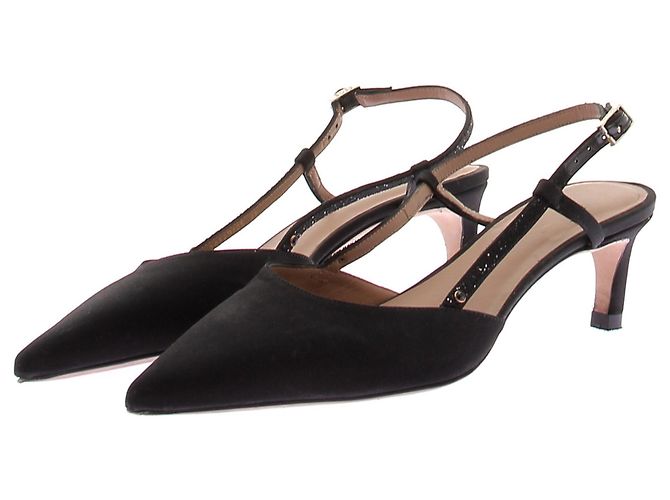 Décolleté slingback Hugo Boss in pelle nera Nero