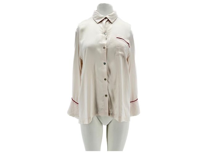 Autre Marque Camicia da pigiama in seta Beige
