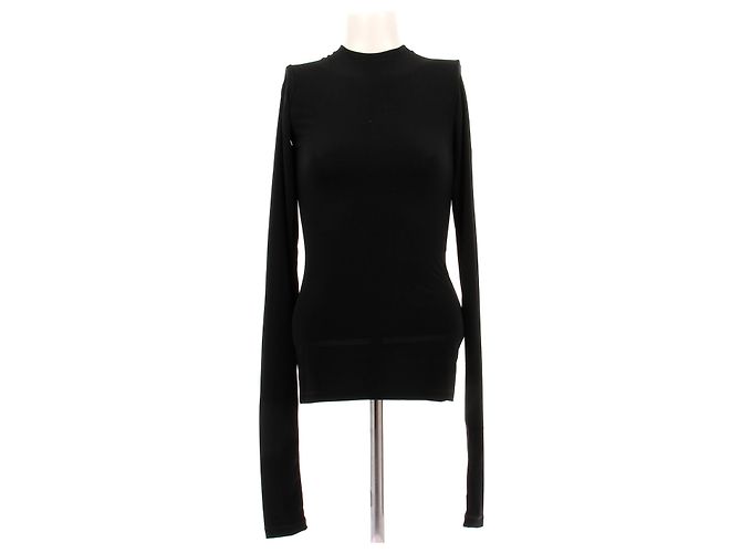 Autre Marque Top nero a maniche lunghe