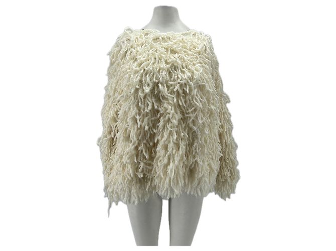 Autre Marque Creme Fransenpullover "Gabin" Beige 