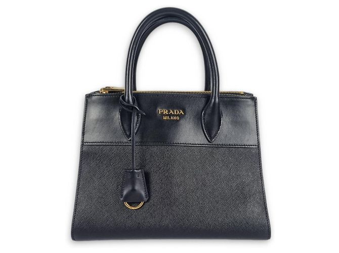 Prada Bolsa Tote e Shoulder Saffiano City Preto