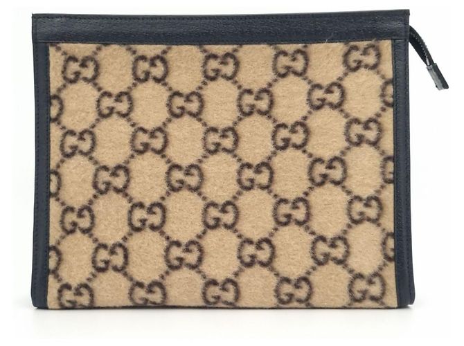 Gucci Clutch de lã Marrom