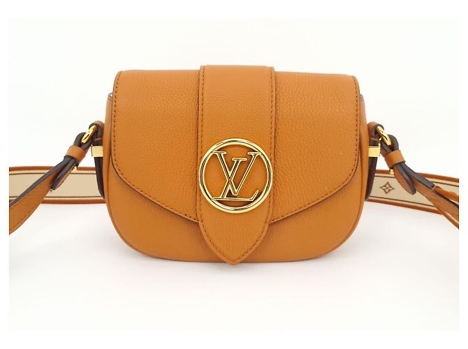 Bolsa transversal Louis Vuitton Pont-Neuf Soft Sienna Dore Marrom