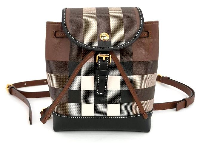 Burberry Canvas Check Micro Backpack Brown
