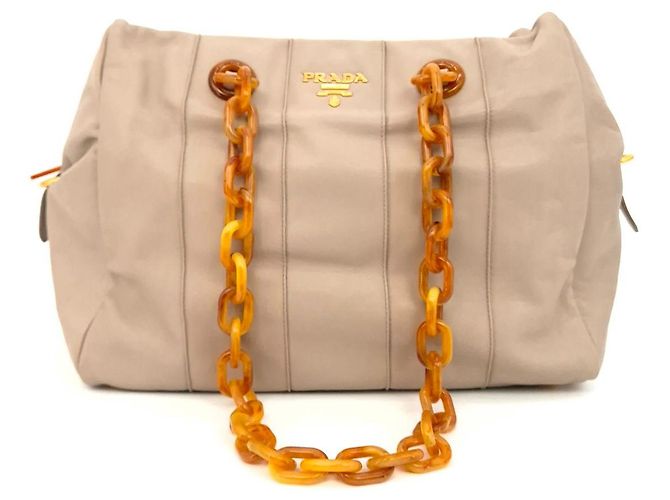 Prada Bolsa de ombro em couro de bezerro Marrom