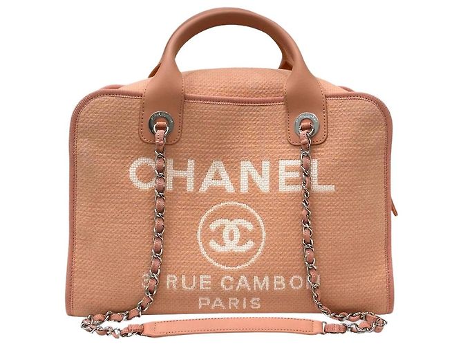 Chanel Sac de bowling Deauville rose version avec puce interne