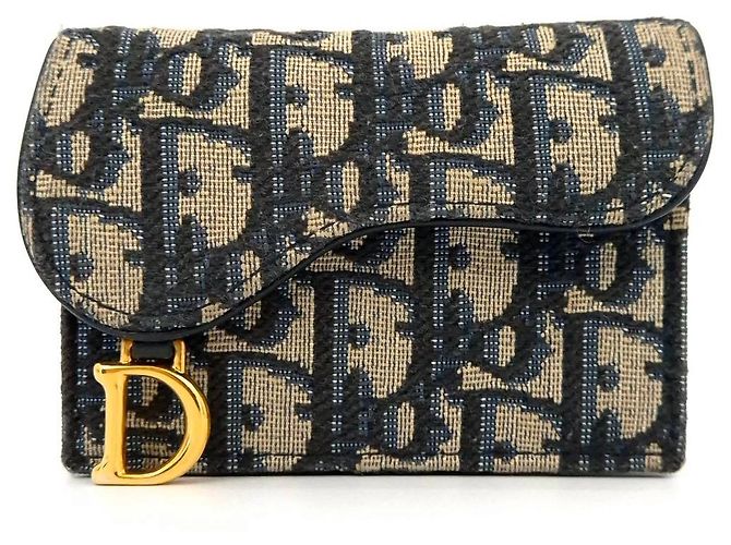 Dior Oblique Saddle Cardholder Blue
