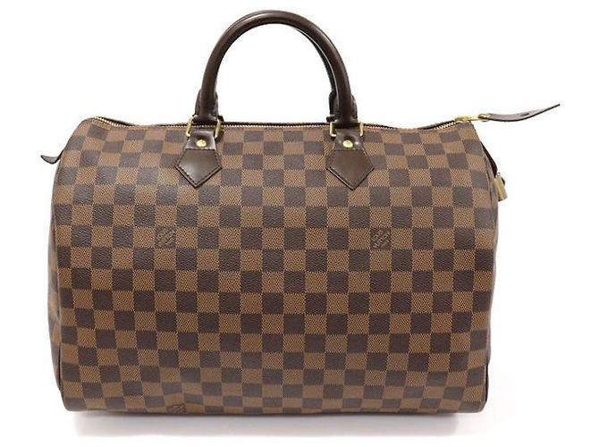 Louis Vuitton Borsa Tote Speedy in Tela Damier Ébène Marrone