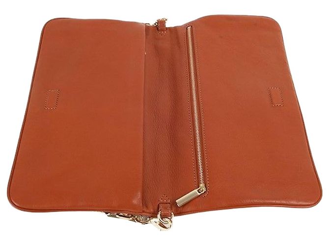 Tory Burch Bolsa de Ombro Amanda Brown Clutch Marrom