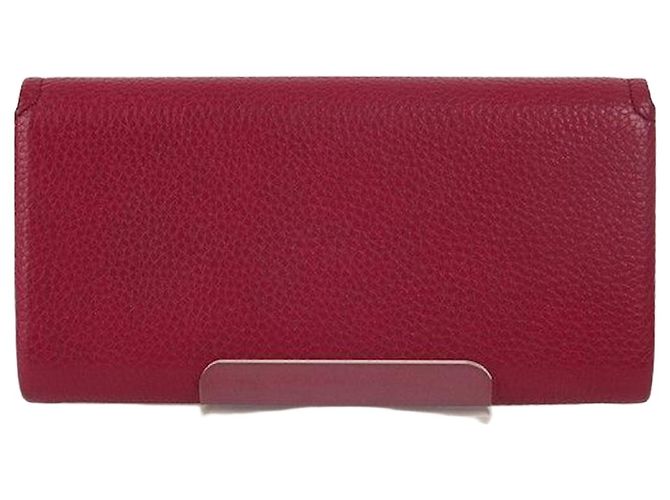 Salvatore Ferragamo Cartera larga para mujer Ferragamo en oro y burdeos Roja