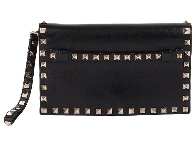 Valentino Borsa clutch nera Rockstud piccola Nero