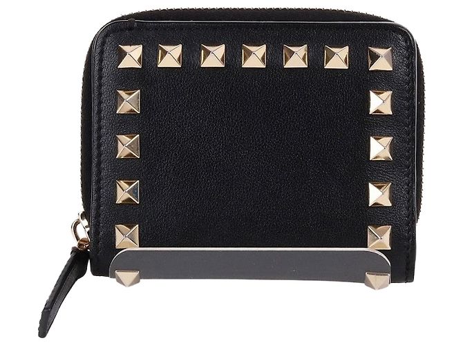 Valentino Rockstud Black Zip Wallet