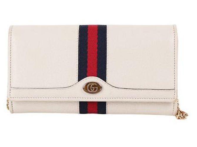 Gucci GG Ophidia White Chain Long Wallet