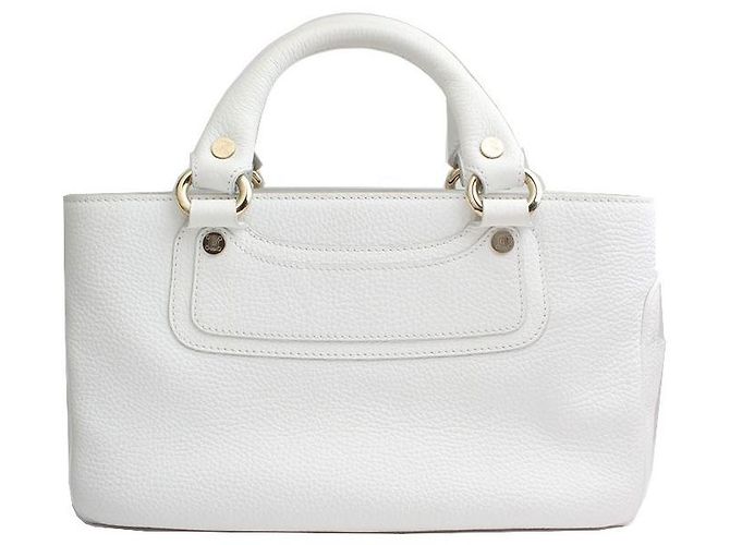 Céline White Boogie Tote Bag