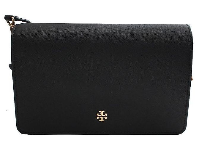 Borsa a tracolla Saffiano nera Tory Burch Nero