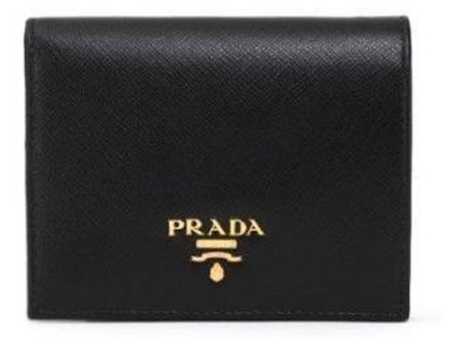 Prada Black Saffiano Folding Wallet