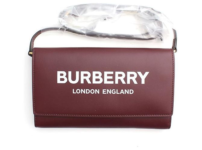 Burberry Borsa a tracolla mini in mogano rosso