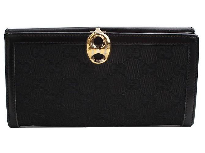 Gucci Sima Black Jacquard Long Wallet