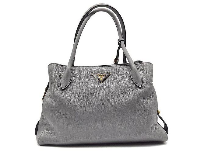 Prada Bolsa Tote e Bolsa de Ombro em Vitello Daino Marrom