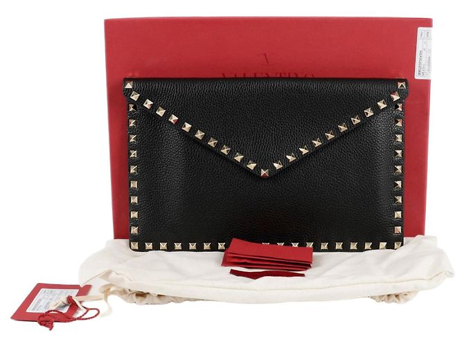 Valentino Clutch Envelope Rockstud Nero 