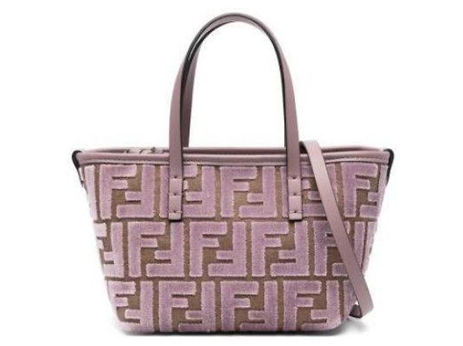 Fendi Mini bolsa de jacquard de terciopelo Rosa