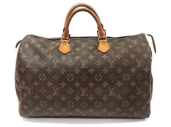 Louis Vuitton Bolsa Tote Speedy em Canvas Monogram Marrom