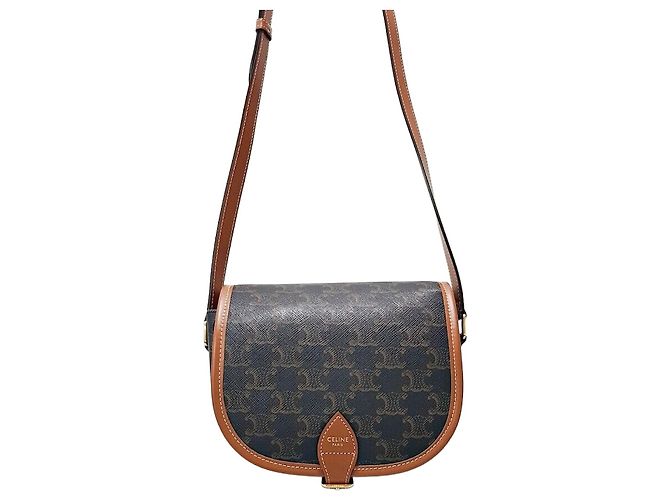 Céline Borsa a tracolla media Pouch Marrone