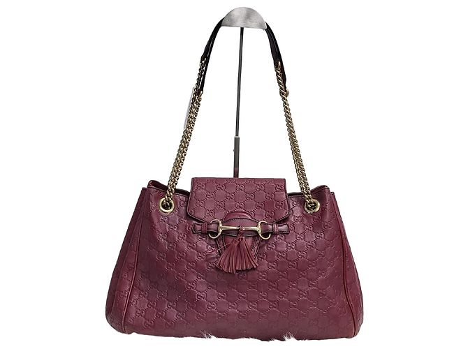Borsa a Spalla Gucci Shima Emily Chain Rosso