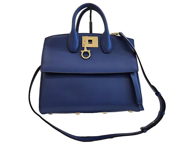 Salvatore Ferragamo Borsa Tote Piccola Studio e Borsa a Spalla Blu