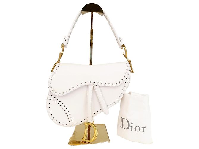 Saddle Dior Sac à dos couture blanche