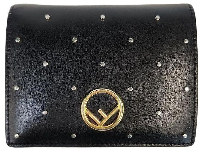 Fendi Logo Bi-Fold Wallet Black