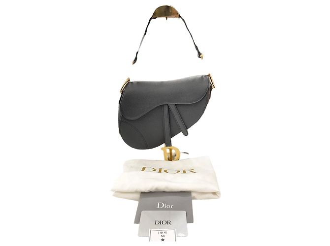 Saddle Dior Bolsa de sela em couro de bezerro preto