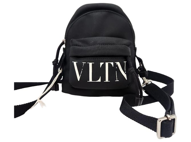 Valentino Mini zaino e borsa a tracolla con logo VLTN Nero