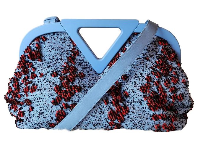 Borsa in tessuto Bubble Point Bottega Veneta blu