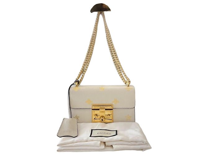 Padlock Gucci Borsa a tracolla con catena e lucchetto bianca Bianco