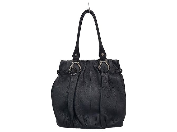 Céline Borsa a spalla in pelle nera Nero
