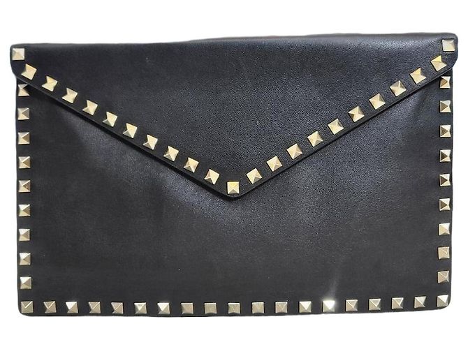 Valentino Clutch Envelope Rockstud Nero 