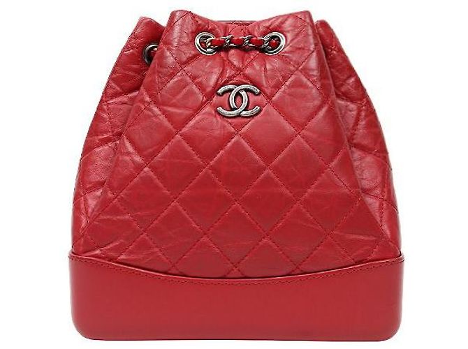 Chanel Red Gabrielle Backpack