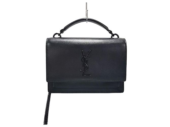 Saint Laurent Mini borsa a tracolla Sunset Chain Nero