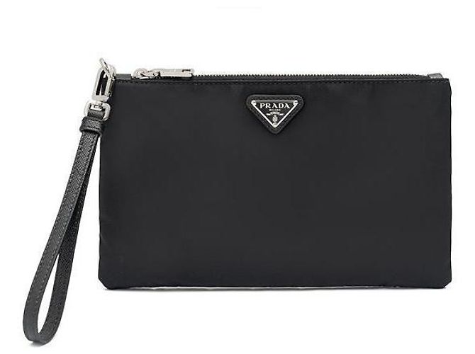 Prada Bolsa de mão com logo triangular Preto