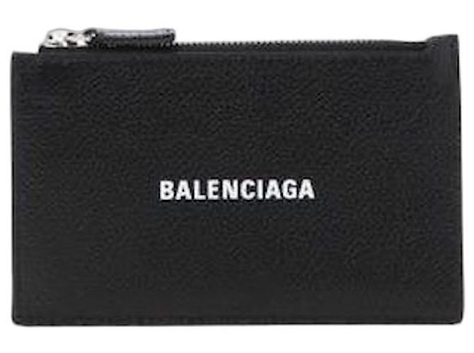 Balenciaga Logo Zip Cardholder Black